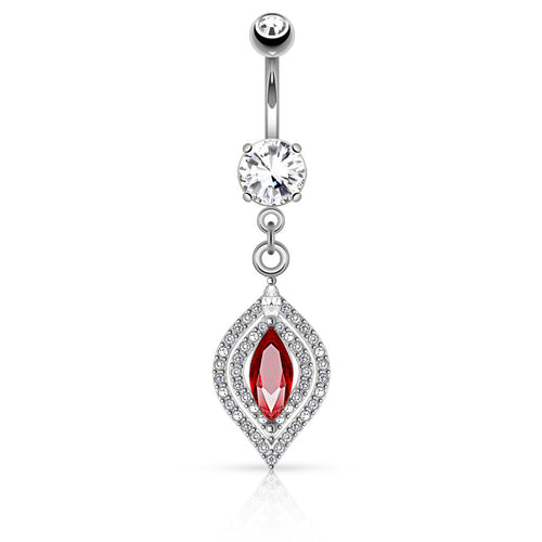 Ruby Marquise CZ Belly Dangle