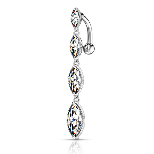 Marquise CZ Reverse Belly Dangle