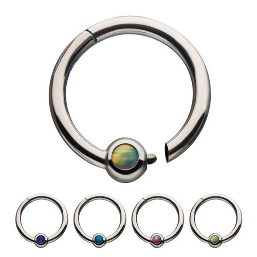Opal Stainless Hinged Segment Ring