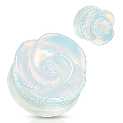 Opalite Rose Glass Plugs