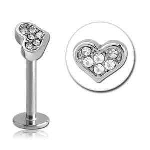 16g Paved Heart Stainless Labret