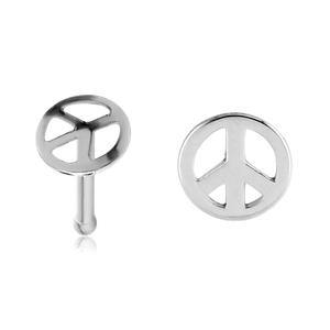 Peace Sign Stainless Nose Bone