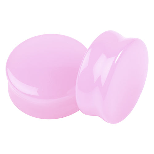 Pink Glass Convex Plugs