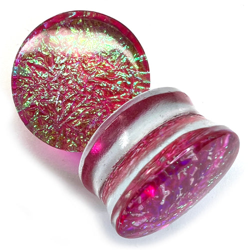 Pink Fire Opal Glass Plugs