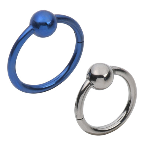 Plain Bead Titanium Hinged Ring