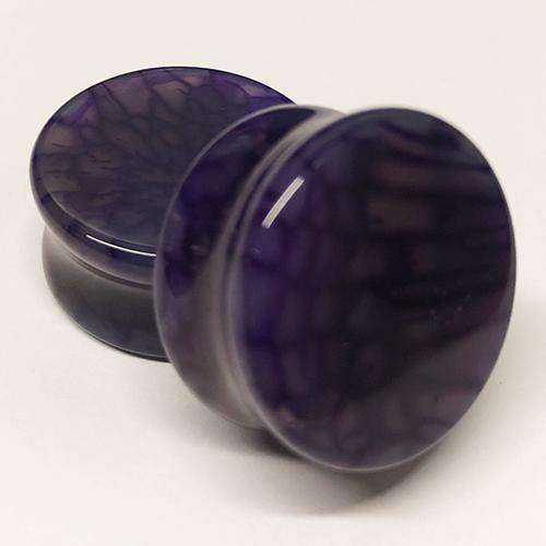 Purple Dragon Vein Agate Plugs