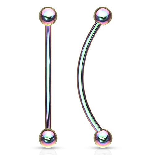 16g Rainbow Snake Eyes Barbell