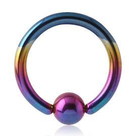 16g Rainbow Titanium Captive Bead Ring