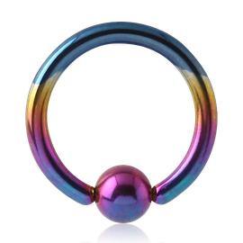 14g Rainbow Titanium Captive Bead Ring