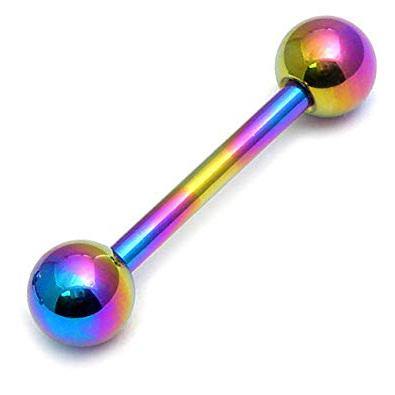 16g Rainbow Titanium Straight Barbell