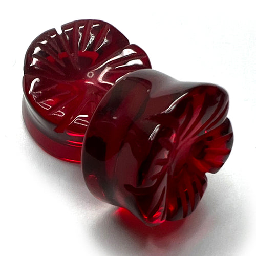 Red Glass Hibiscus Plugs