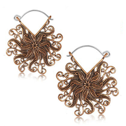 Rose Brass Floburst Earrings