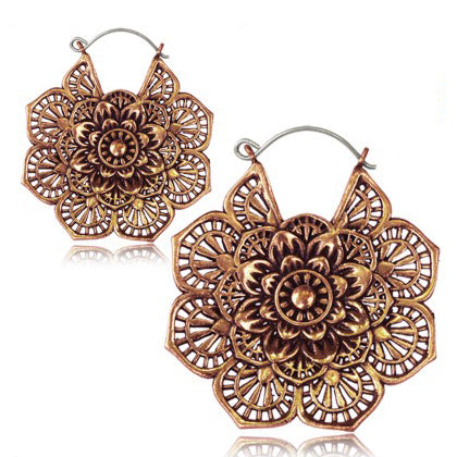 Rose Brass Floris Earrings