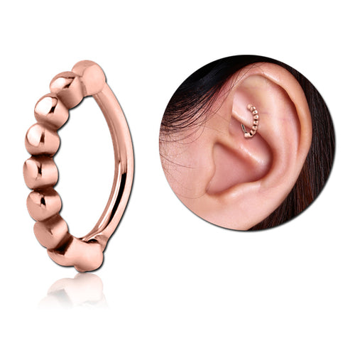 Beaded Rose Gold Cartilage Clicker | Tulsa Body Jewelry