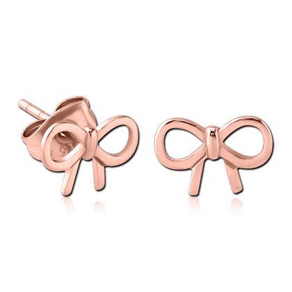Bow Rose Gold Stud Earrings