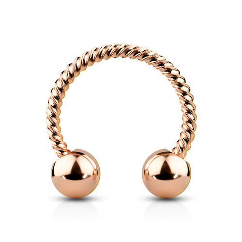 16g Braided Rose Gold Circular Barbell