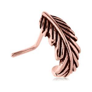 Feather Rose Gold L-Bend Nose Hoop