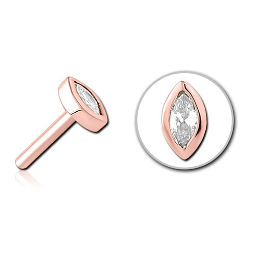Marquise CZ Rose Gold Threadless End