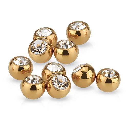 14g Rose Gold Replacement CZ Balls (2-Pack)