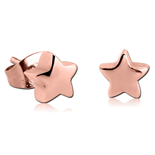 Star Rose Gold Stud Earrings