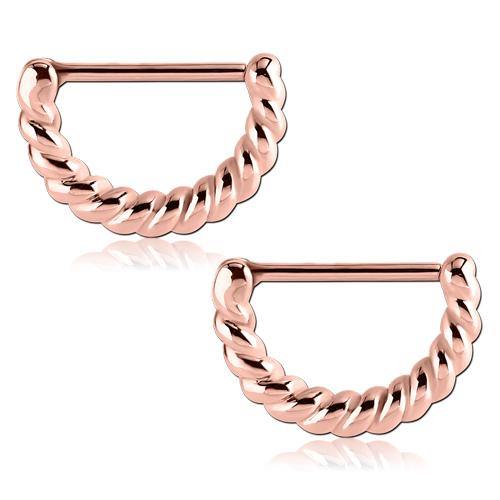 Twisted Rose Gold Nipple Clickers