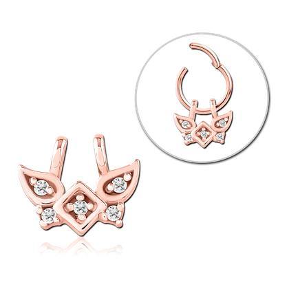 Winged CZ Rose Gold Ring Charm