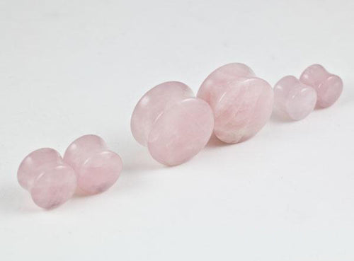 Rose Quartz Plugs by Oracle Body Jewelry