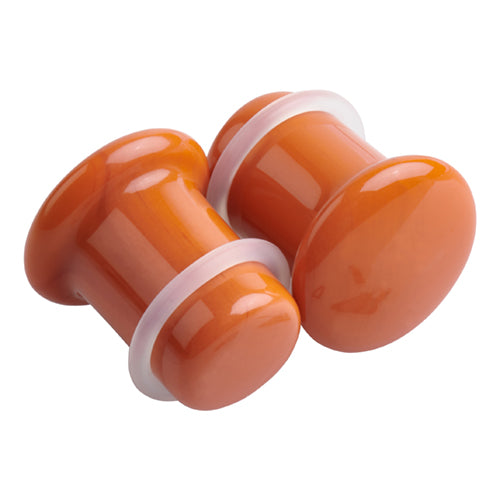 Orange Glass Single Flare Plugs