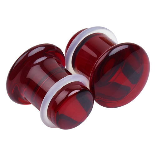 Ruby Glass Single Flare Plugs