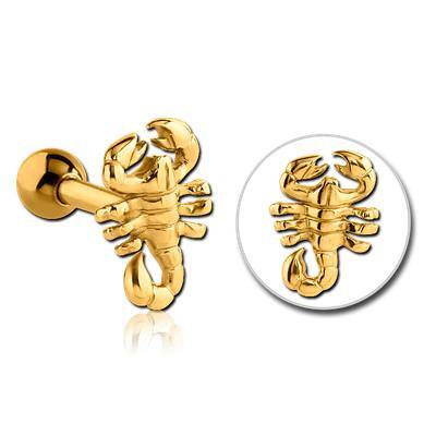 Scorpion Gold Cartilage Barbell