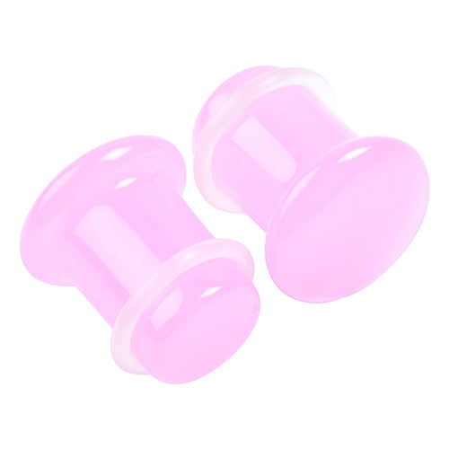 Pink Glass Single Flare Plugs