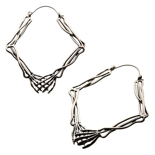 Skeleton Hands Tunnel Hoops