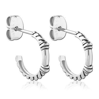 Bali Hoop Stainless Stud Earrings