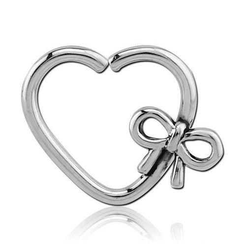 Bow Heart Stainless Continuous Ring
