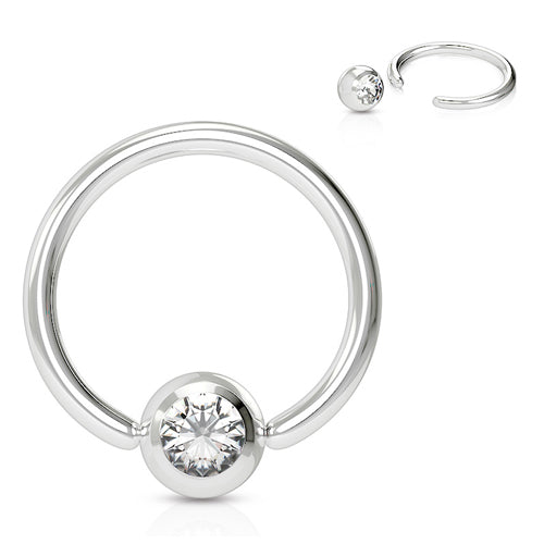 16g Captive CZ Bead Ring