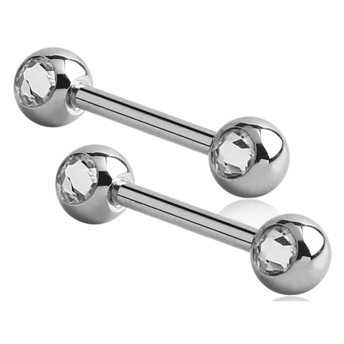 CZ Stainless Nipple Barbells