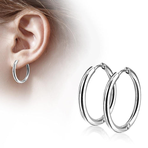 Clicker Hoop Stainless Earrings