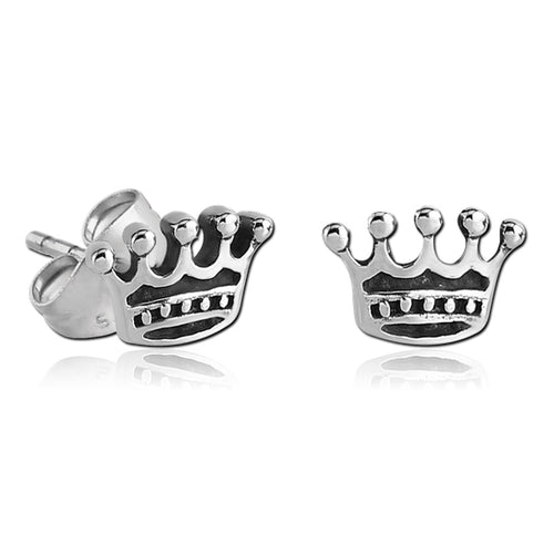 Crown Stainless Stud Earrings