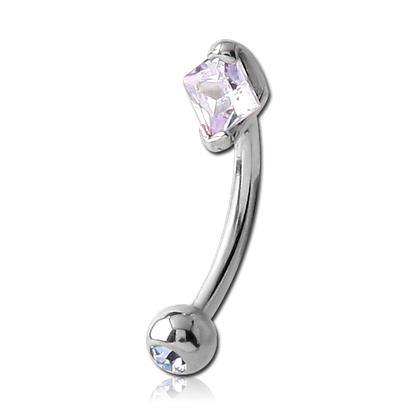 Diamond CZ Stainless Eyebrow Barbell