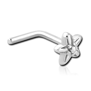 Flower Stainless L-Bend Nose Stud