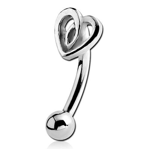 Heart Stainless Eyebrow Barbell
