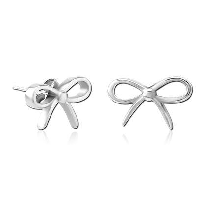 Large Bow Stainless Stud Earrings