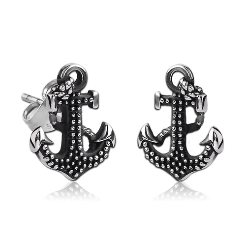 Nautical Anchor Stainless Stud Earrings