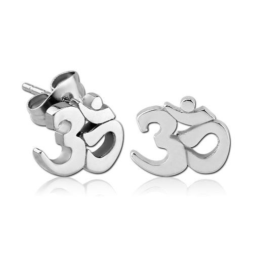 Om Stainless Stud Earrings