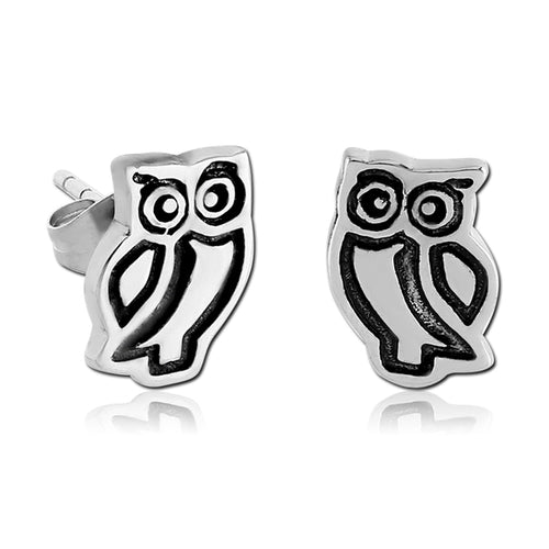 Owl Stainless Stud Earrings