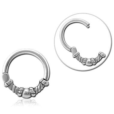 Rope & Ball Stainless Hinged Ring