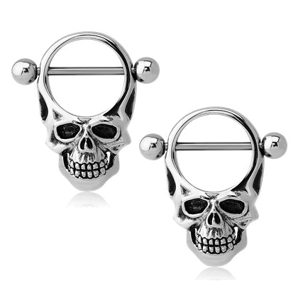 Skull Stainless Nipple Shields