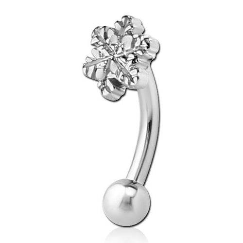 Snowflake Stainless Eyebrow Barbell