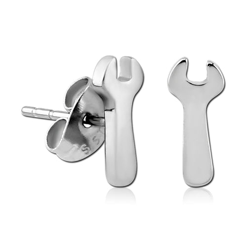 Wrench Stainless Stud Earrings