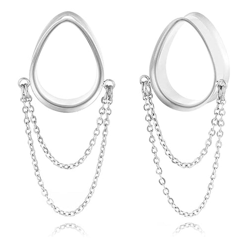 Chained Stainless Teardrop Tunnels